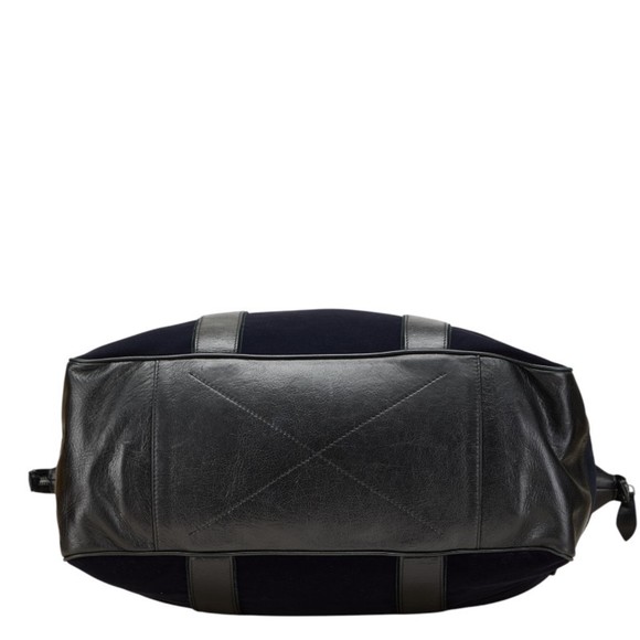 Emporio Armani Logo Boston Bag Navy Black Polyester Nylon Leather